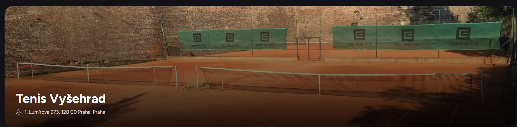 Profil Tenis Vyšehrad im Buchungssystem Sportelo